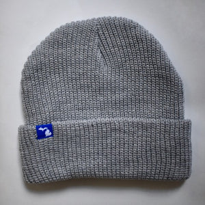 Knit Beanie Hat with State of Michigan Image - Unisex